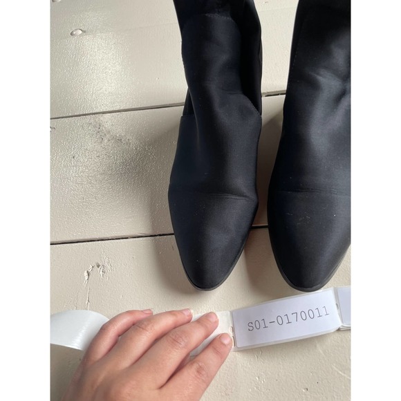 ASOS Boots Womens 7 Black Slip On Block Heel Sock Ankle Bootie Shoes - Picture 3 of 12